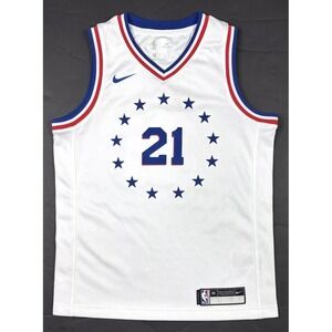 Nike Joel Embiid Jersey Youth Medium (10-12) Philadelphia 76ers Swingman White